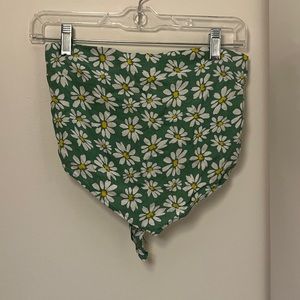 Floral bandeau green top!